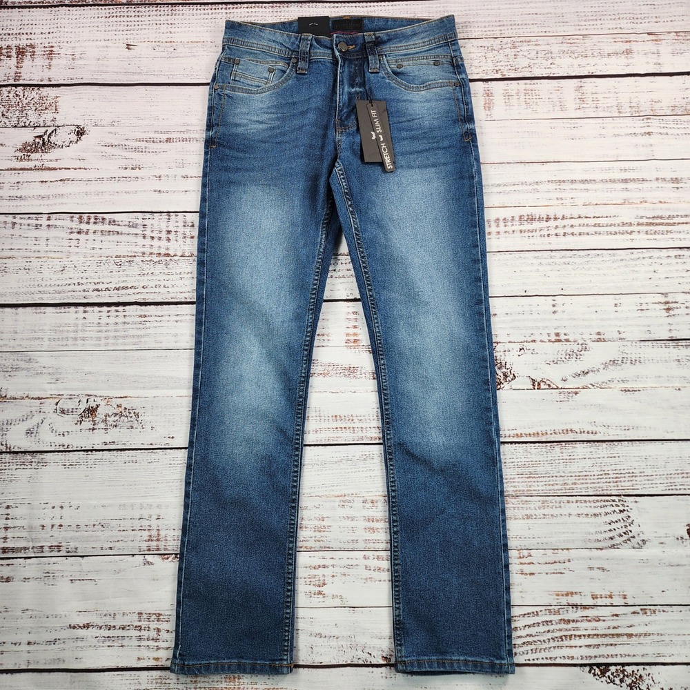 Steve's Jeans Tully Stretch Slim Fit 28x30 Axton Blue Medium Wash 42MWXPT NWT - Picture 2 of 11